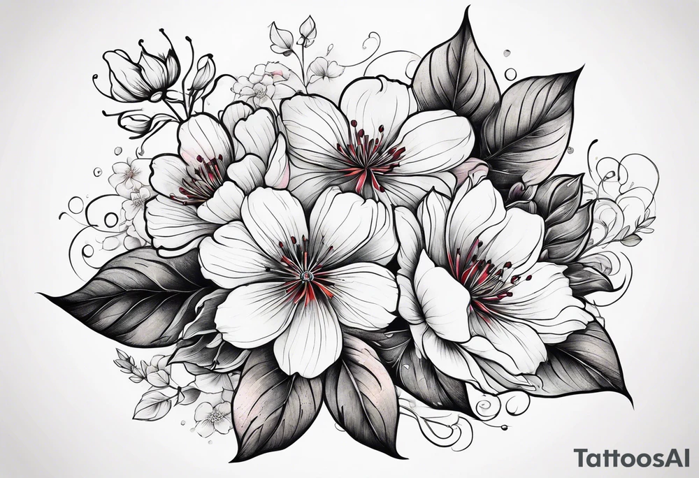 Flower bouquet tattoo idea