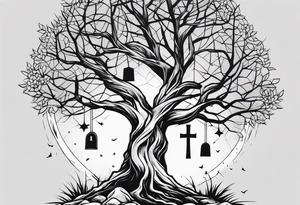 Tree with tombstones tattoo idea