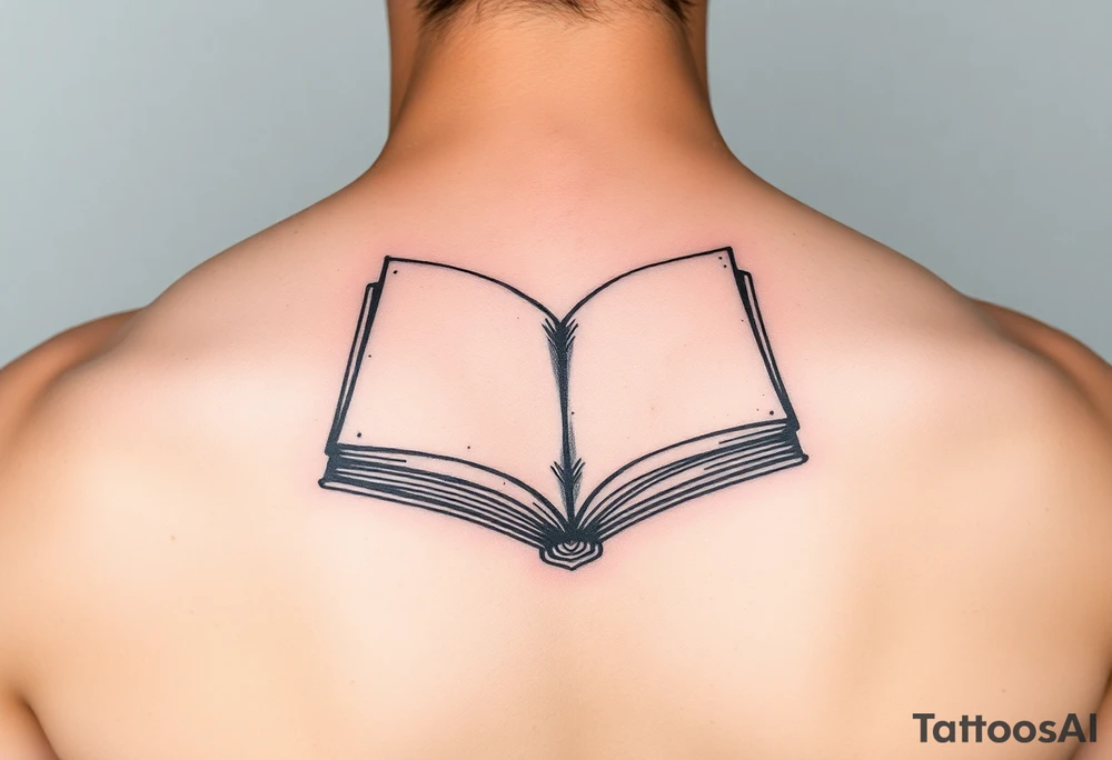 abstract open book tattoo idea