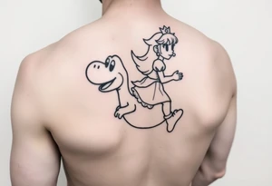 Princess Peach riding Yoshi tattoo idea