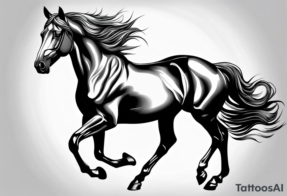 Horse portrait no shading tattoo idea