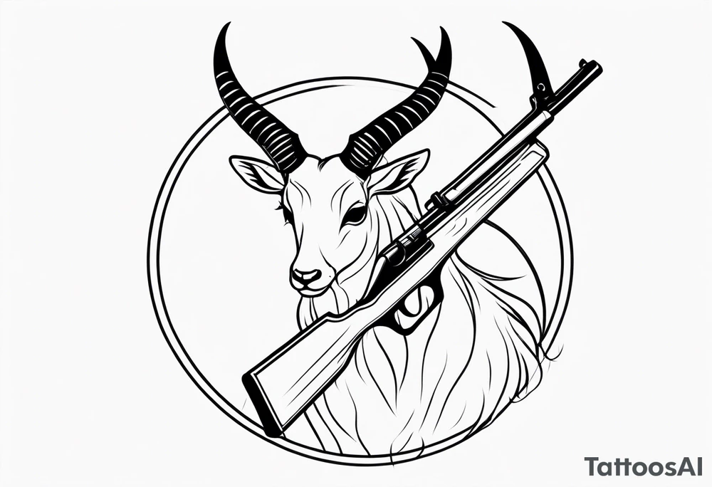 capricorn with sunglasses and shotgun tattoo idea