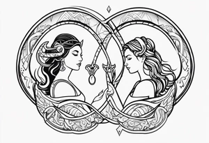 Couple's tattoos capricorn and aquarius uniting tattoo idea