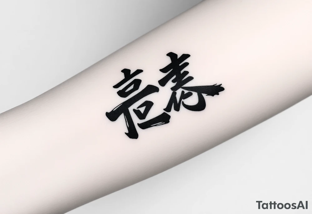 A black and gray tattoo design featuring the Japanese kanji 成長 (growth) and 忍耐 (perseverance), arranged vertically in bold brushstroke ink style. Surround the kanji with subtle martial arts symbolism, like a BJJ belt or grappling figures in motion. Incorporate inspirational energy similar to Kobe Bryant’s Mamba Mentality or Stephen Curry’s faith and discipline, reflected through minimalist elements like a subtle basketball silhouette or flame. The design should feel powerful, clean, and philosophical tattoo idea