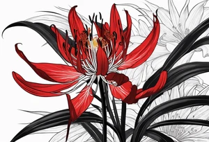 Red Spider Lily, Black Dragon tattoo idea