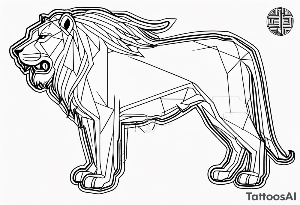 the outline of Iraqs map, inside it should be a Babylonian inspired lion tattoo idea