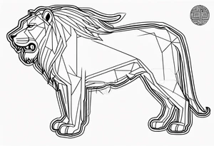 the outline of Iraqs map, inside it should be a Babylonian inspired lion tattoo idea