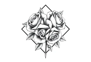 Roses inside of a diamond shape tattoo idea