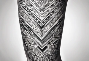 pattern geometric full male leg tattoo idea