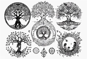 Tree of life with children namnes tattoo idea
