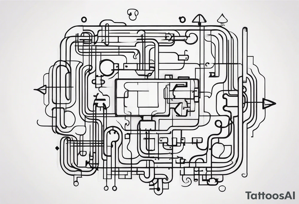 Circuits in a single jigsaw puzzle piece tattoo idea