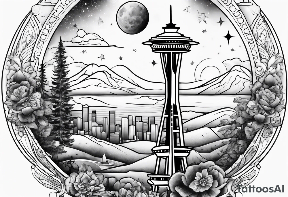 space needle tattoo idea