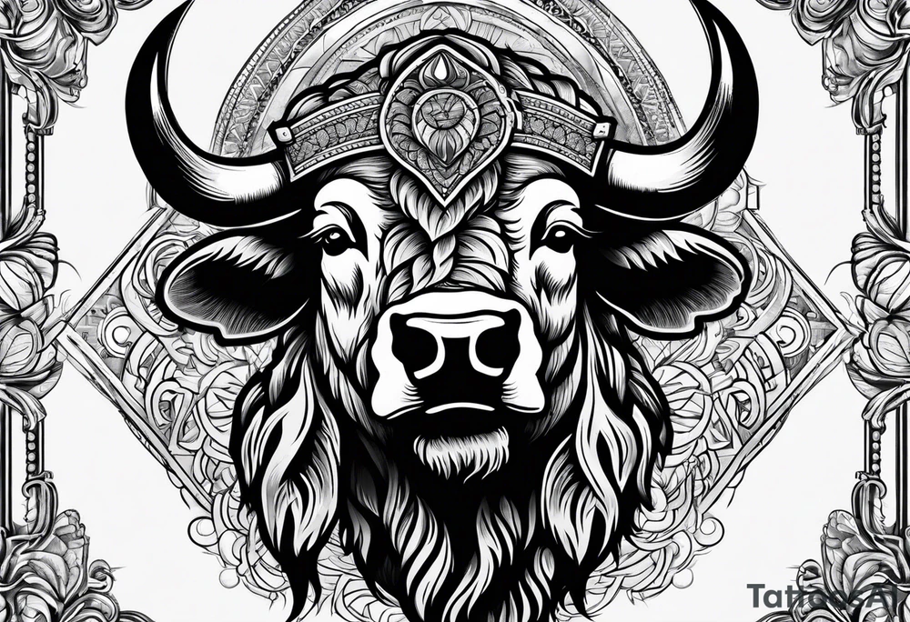 Bison head tattoo idea