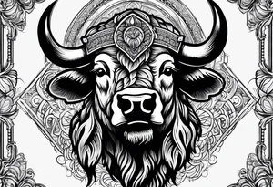 Bison head tattoo idea