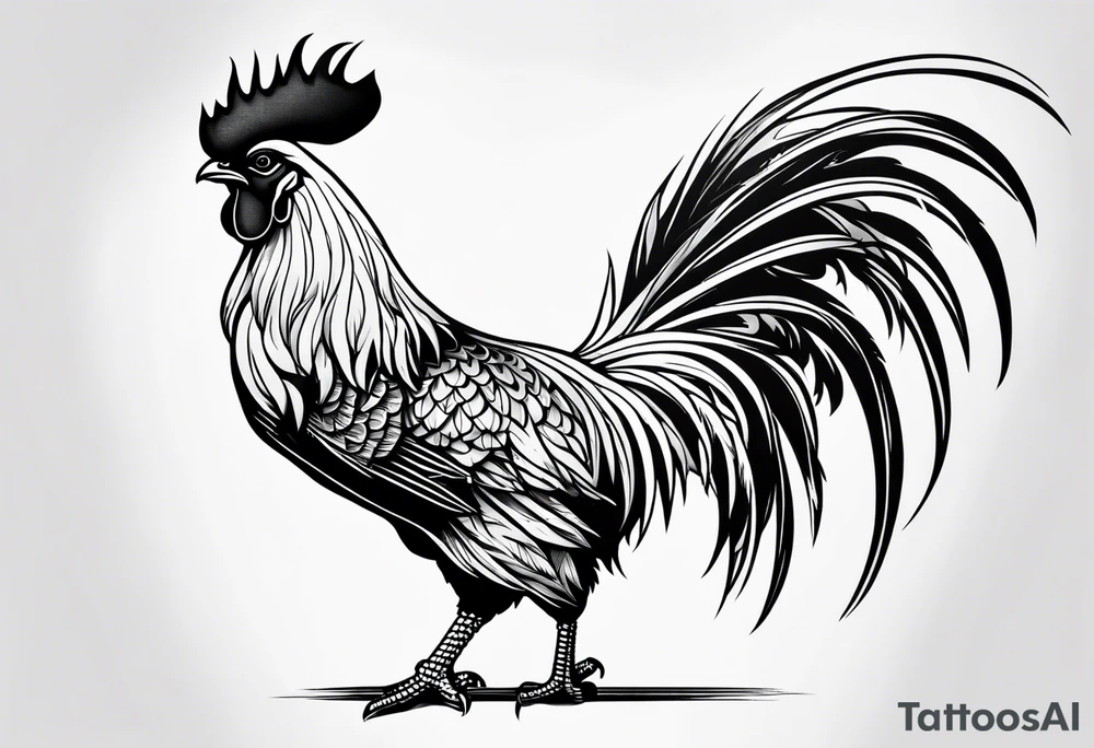 Rooster with a Machine gun tattoo idea