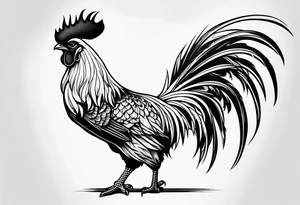 Rooster with a Machine gun tattoo idea