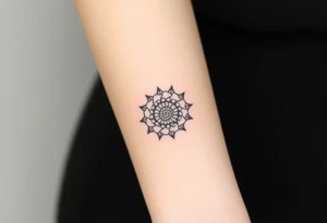 Fibonacci sun spiral shell tattoo idea