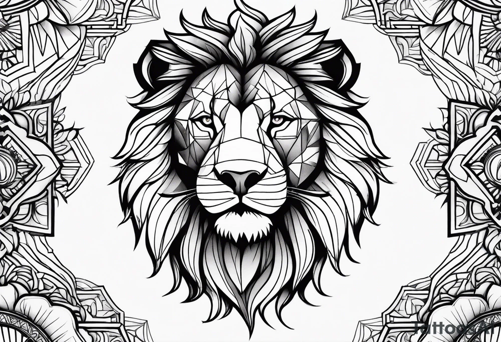 Circles with pattern with astrological signs Libra, Aquarius and Pisces in middle. tattoo idea
