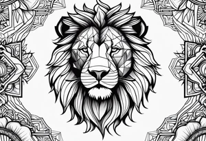 Circles with pattern with astrological signs Libra, Aquarius and Pisces in middle. tattoo idea