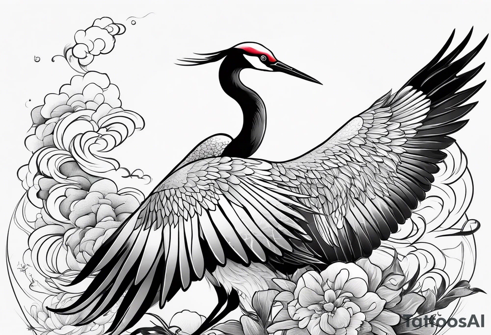 Japanese crane tattoo idea