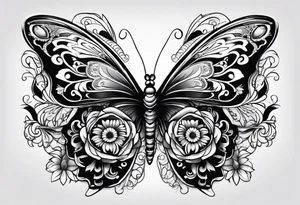 butterfly more with day of the dead tattoo idea