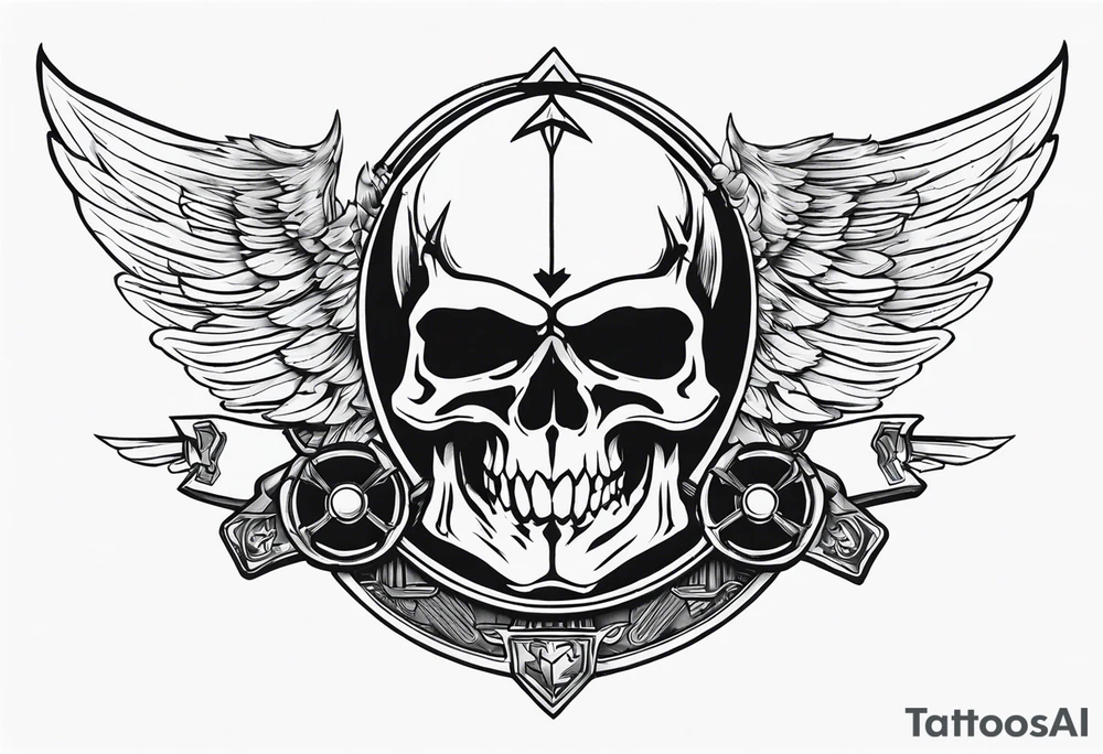 War hammer 40k chest tattoo skull and wings tattoo idea