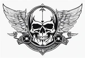 War hammer 40k chest tattoo skull and wings tattoo idea