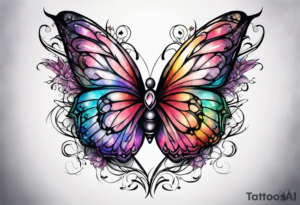 One Angel wing with butterfly with your wings were ready but my heart was not tattoo idea