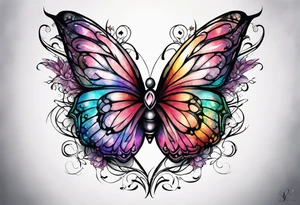 One Angel wing with butterfly with your wings were ready but my heart was not tattoo idea