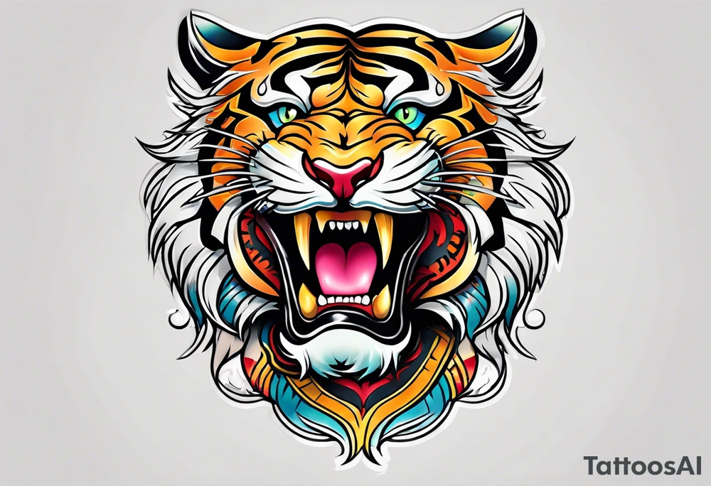 Old school tiger tattoo idea