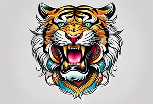 Old school tiger tattoo idea