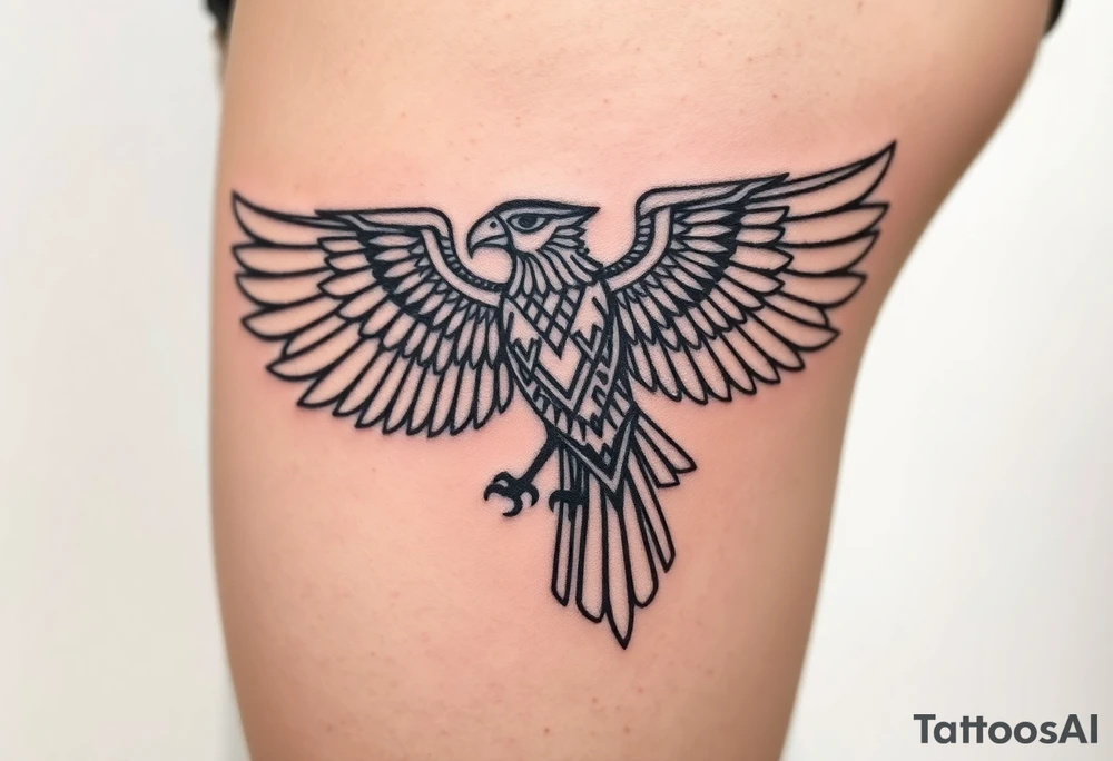 horus is egyptian mythology as a falcon and associated with taurus ruling by venus tattoo idea