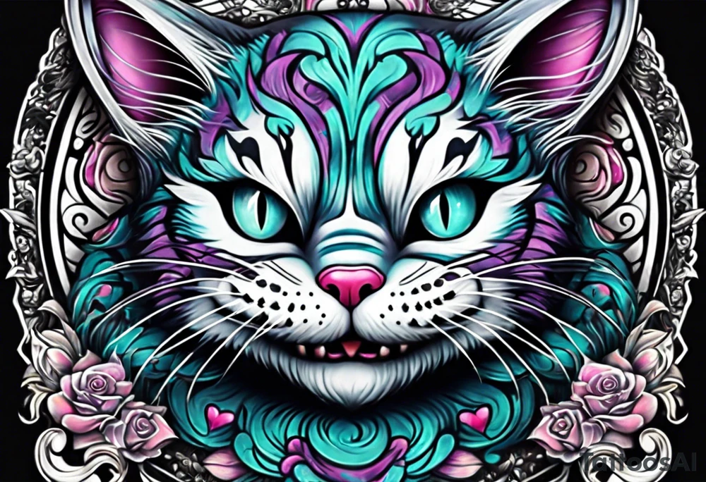 cheshire cat entire body tattoo idea