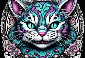cheshire cat entire body tattoo idea