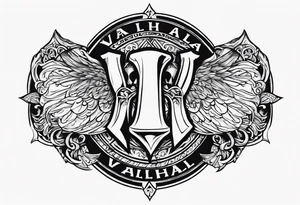 Valhalla round shield 
 cloud axe tattoo idea