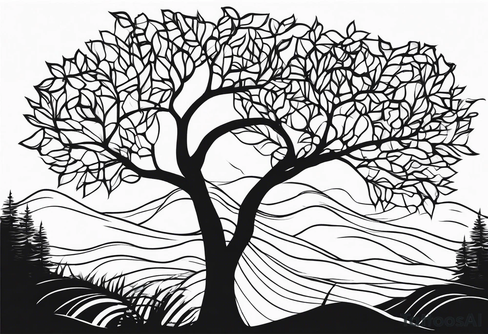 Abstract tree silhouette tattoo idea