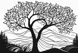 Abstract tree silhouette tattoo idea