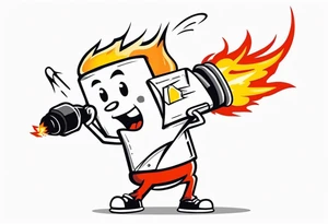 stick of dynamite character is trying to blow out his own burning fuse before he explodes tattoo idea