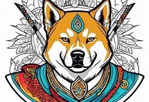 Shiba inu warrior tattoo idea