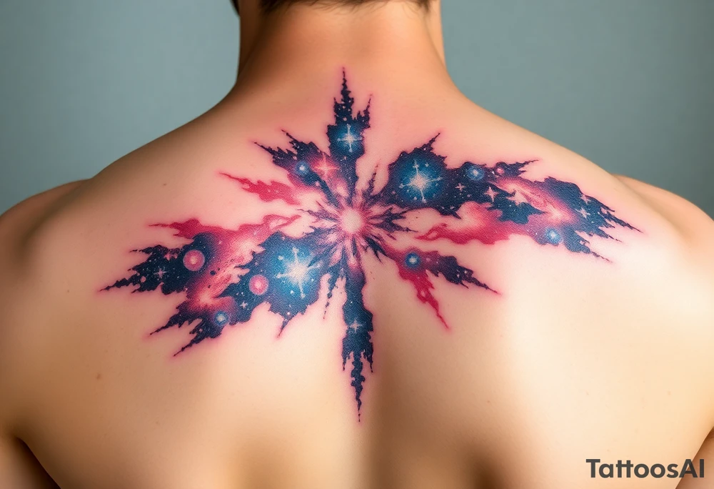 Beautiful and epic 3d milky way that appears to be coming out of the skin tattoo idea
