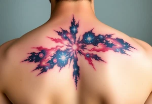 Beautiful and epic 3d milky way that appears to be coming out of the skin tattoo idea