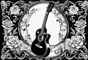 Music with guitar and piano and vocals tattoo idea