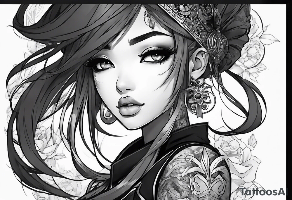 A black anime character tattoo idea