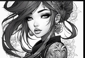 A black anime character tattoo idea