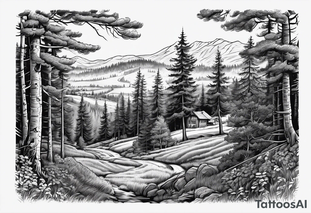Erzgebirge, Bergbau, Bergmann, Nadelwald, tattoo idea