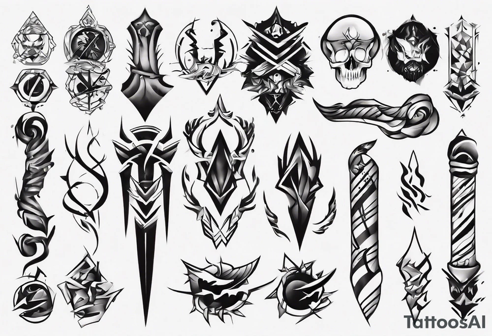 Simple men’s arm sleeve tattoo idea