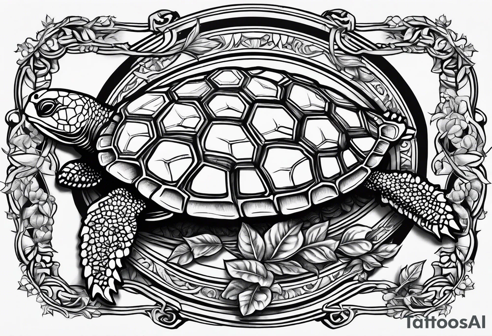 Honey comb, 5 turtles, Russian olive tree tattoo idea