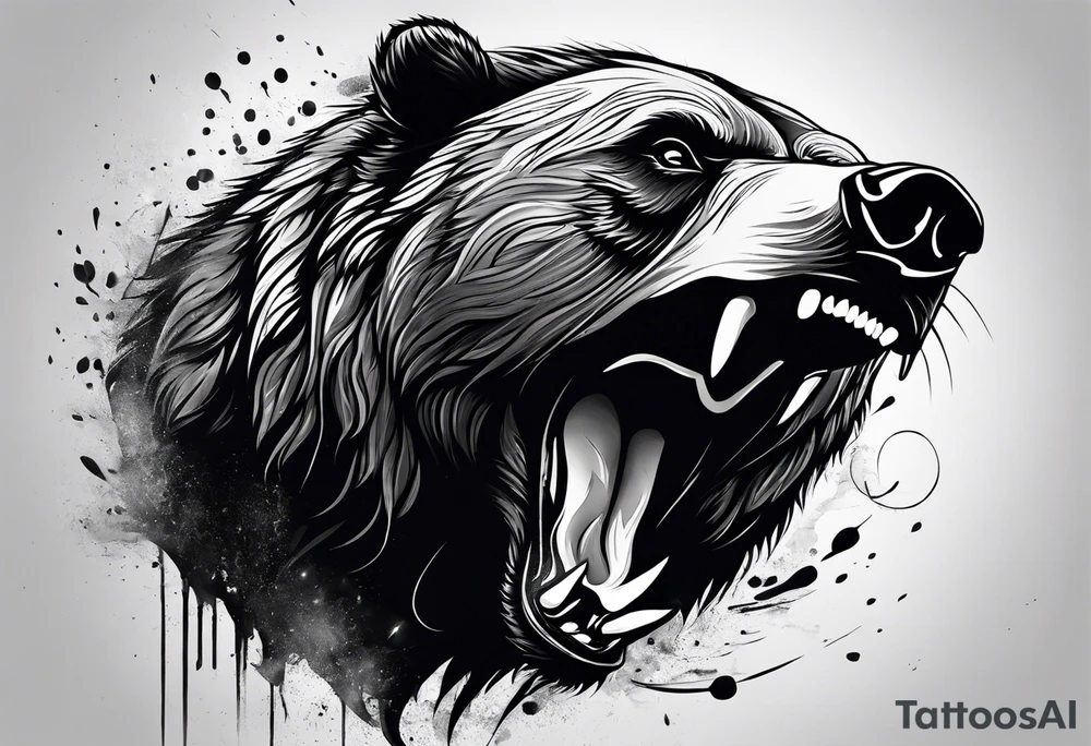 angry bear tattoo idea