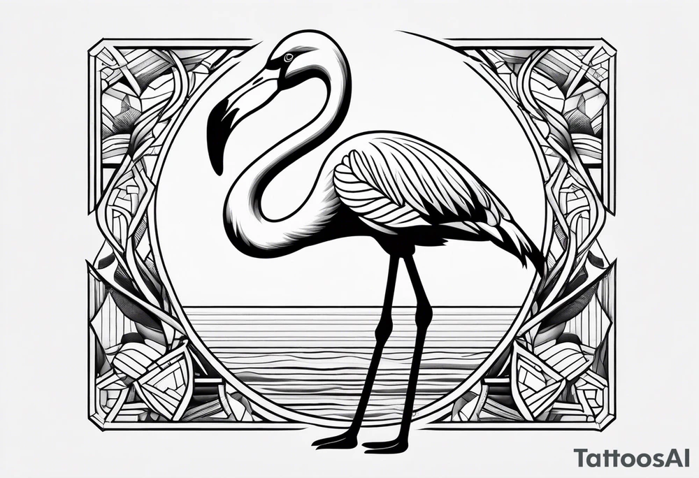 flamingo simple tattoo idea