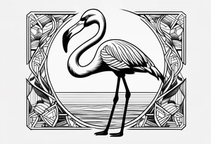 flamingo simple tattoo idea